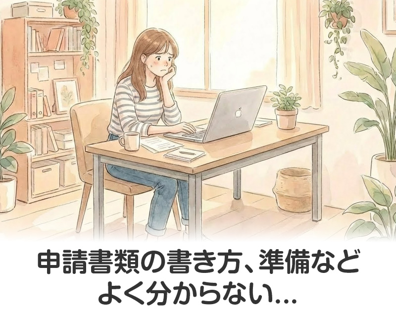 申請書類の準備などよく分からない...